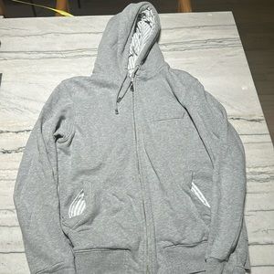 Perfect hoodie- L’Estrange gray/striped hoodie with details, from London